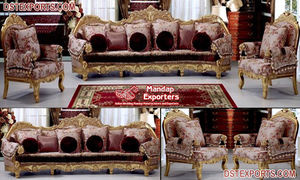 Canapé en bois massif italien, meubles de salon de luxe, canapé de salon, meubles de salon traditionnels indiens - Product Image 5