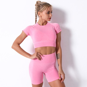 Sujetador y mallas deportivas para mujer, ropa deportiva con diseños de impresión personalizados, de material de alta calidad, a la moda, venta al por mayor - Product Image 5