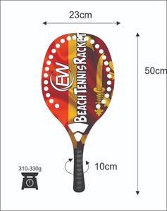 Raquettes de beach tennis et de padel sur mesure, face en carbone et fibre de verre, poids 310-330g, longueur 50cm, logos personnalisés, combinaisons de couleurs - Product Image 4