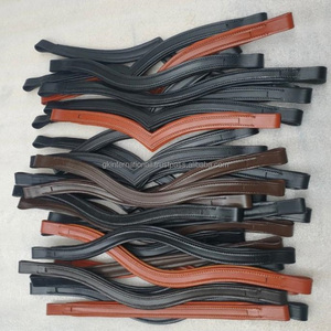 Banda de cuero de vaca hecha a medida, banda para cejas de caballo de canal vacío en negro, marrón o bronceado, cuero genuino con costura de borde - Product Image 2