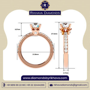 แหวนโซลิแทร์ทองคำขาว10K ความบริสุทธิ์ของโลหะสูงพร้อมเพชรธรรมชาติแท้ดีไซน์ล่าสุด - Product Image 2
