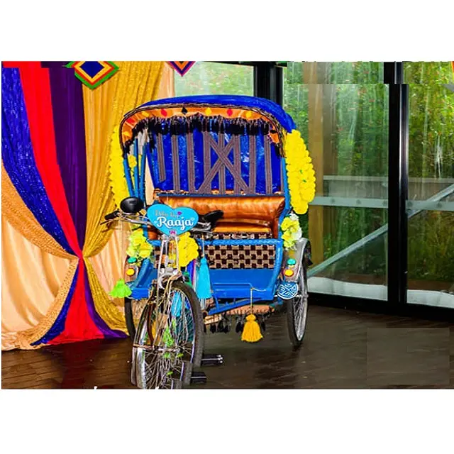 Indian Wedding Couple Entrance Rickshaw Cycle Rickshaw For Bride Groom Entry Decorative Rickshaw For Bride & Groom Entry