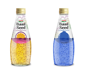 Boisson naturelle aux graines de basilic 250ml en canette aluminium – Infusion fruitée rafraîchissante, texture moelleuse, riche en fibres, prête à boire - Product Image 2