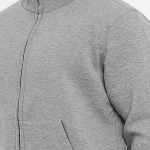Sudadera con Capucha Personalizada para Hombre, Gris Sólido, de Forro Polar Ecológico, Transpirable, Chaqueta de Invierno, Forro Grueso, Cierre de Cremallera, Logotipo Impreso Lavado, OEM - Product Image 5