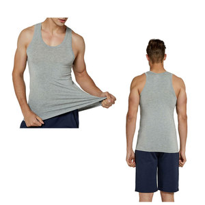 OEM-ropa informal para hombre, camisetas sin mangas personalizadas, el mejor precio, Color negro sólido - Product Image 4