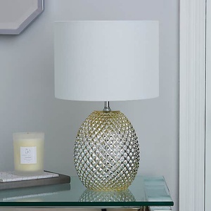 Lampe de table en cristal, style glamour rond, abat-jour blanc, décoration intérieure pour chambre à coucher, éclairage moderne pour la maison - Product Image 2