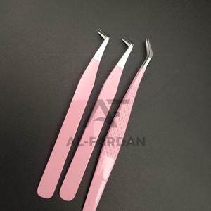 Agarre de diamante hecho a medida 90 grados bota delgada Pinzas para pestañas peso ligero fibra de acero extensión de pestañas ceja acero inoxidable - Product Image 1