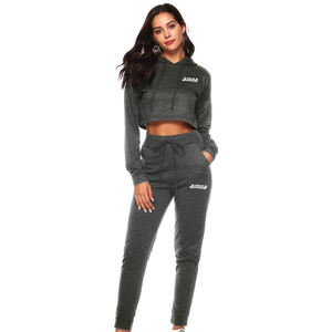 Factory Manufacturer <b>Women</b> Pullover Hoodies Set / Tracksuits With Pockets for Girls - Product Image 4