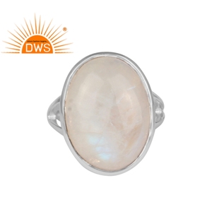 Bague ovale en argent Sterling 925 avec pierres précieuses, pierre arc-en-ciel, lune naturelle, fabrication de bijoux, offre spéciale - Product Image 1