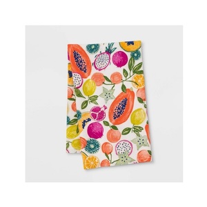 Donner de remerciement imprimés pour cuisine, citrouille et feuille imprimée, serviettes lavables, en coton 100% biologique - Product Image 2