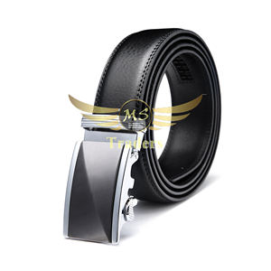 Ceintures en cuir véritable noir pour hommes de haute qualité les plus vendues avec boucle de haute qualité réglable automatique - Product Image 1