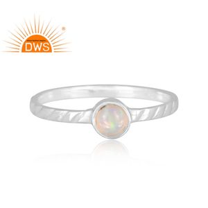 Best Selling 2026 Fine Sterling <b>Silver</b> Natural Ethiopian <b>Opal</b> Gemstone Stackable <b>Ring</b> For Women Jewelry Manufacturer - Product Image 2
