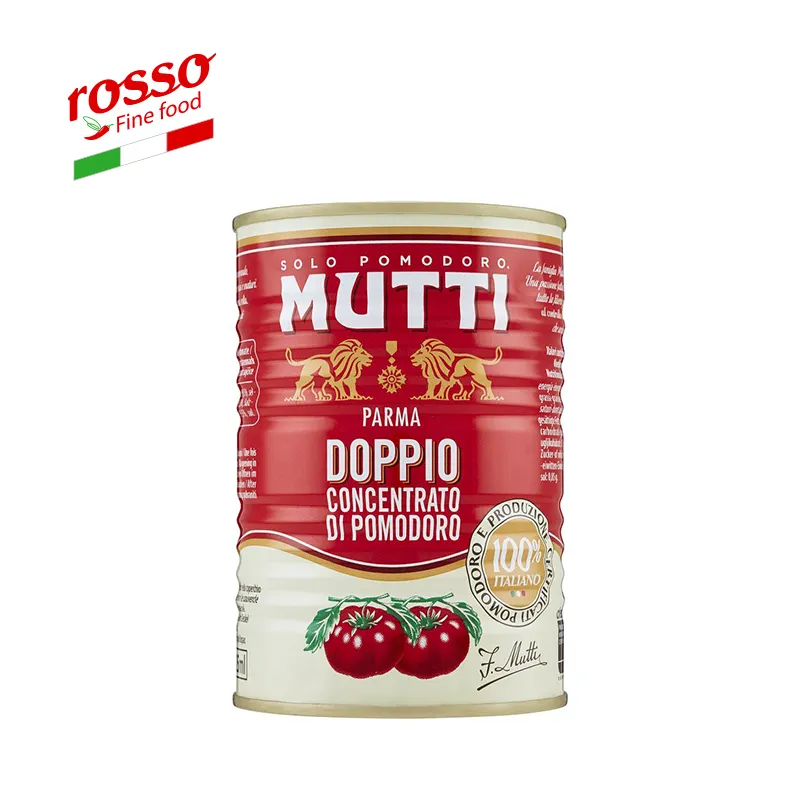 Solo pomodoro italiano Made in Italy concentrato doppio pomodoro Mutti 440 G in scatola NO OGM 100% pomodori italiani pelati dolci 0.44Kg