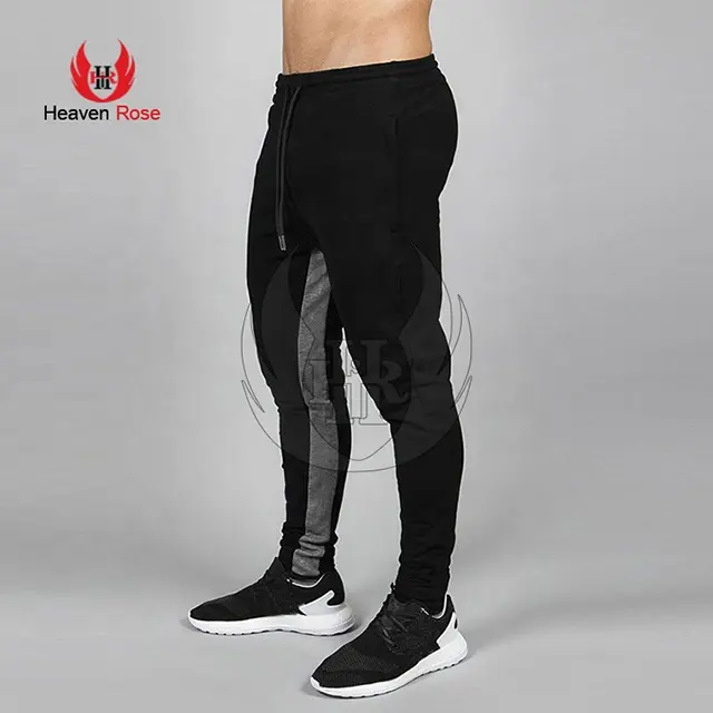 Heaven Rose Manufacturing Pure Jet Black With Gray Stipe Fleece Joggers