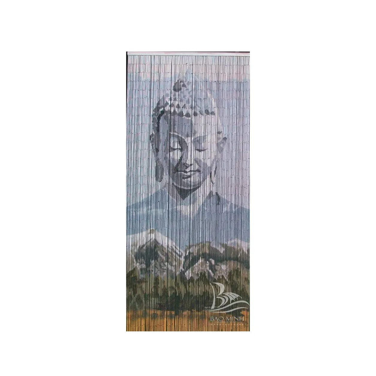 Tirai Manik-manik Bambu Lukisan Buddha