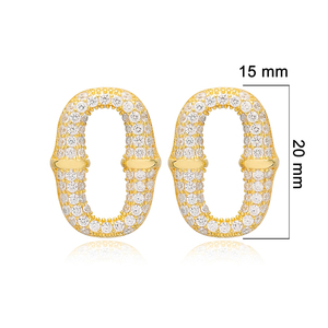 Pendientes de piedra transparente geométrica a la moda, joyería de plata de ley 925 hecha a mano turca - Product Image 6