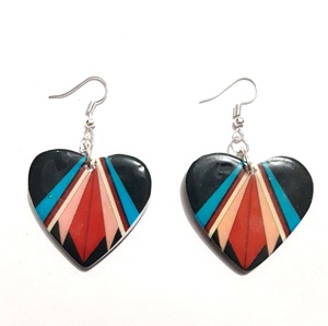 New Resin Inlay Heart Shape <b>Drop</b> <b>Earrings</b> Brand New Statement Acrylic Lucite <b>Earrings</b> Women <b>Fashion</b> by Quality Handicrafts - Product Image 6