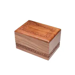HEART SHAPED POLISHED WOOD ADULT URN FUNERAL SUPPLIES BY BRASSWORLD INDIA