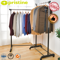 Porte-vêtements en métal réglable avec roulettes pour suspendre les vêtements, organisateur de vêtements, design minimaliste, forme rectangulaire