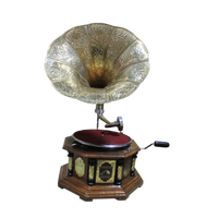 Gramophone avec Base en bois et corne, jouet de musique Antique, décoration pour la maison, 50mm