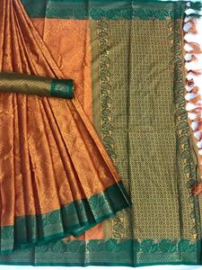 Nuevo hermoso aspecto ropa de boda saree de seda de algodón con blusa pieza mujer India wear sari barato venta al por mayor surat - Product Image 6