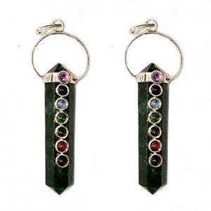Hermosos colgantes de lápiz de Chakra de doble punta de ágata negra de cristal Natural - Product Image 3