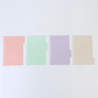 Ensemble de séparateurs d'index en PVC coloré classique pour carnet à spirale, séparateur de pages pour carnet de bureau et scolaire, 20/26/30 trous, A5B5A4, papeterie