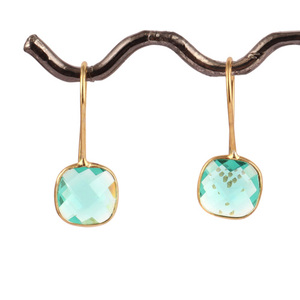 Zeva-pendientes de gota de cuarzo de diseño clásico para mujer, aretes de gota con personalidad, bañados en oro/plata - Product Image 5