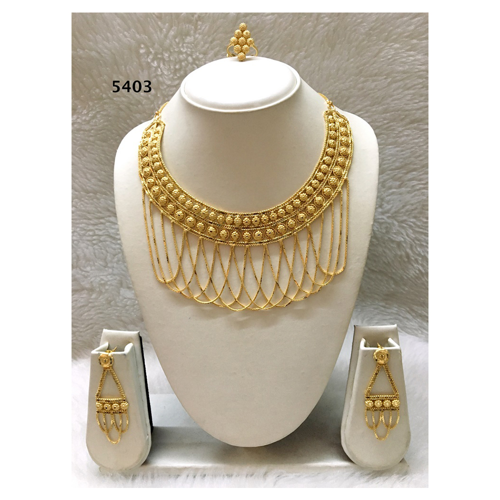 African Gold Color Bride Jewellery Gift Set Women by ANSHUL AGRAWAL