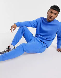 Chándal de cuello redondo para hombre, jersey de lana con bolsillos, ajustado, de moda, 2 piezas - Product Image 2