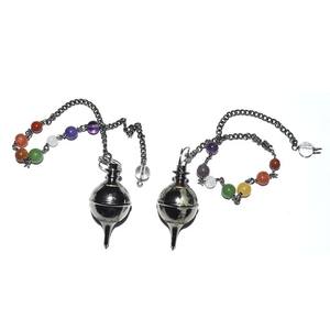 Pequeña espiral de Metal negro péndulos con Chakra cadena - Product Image 1