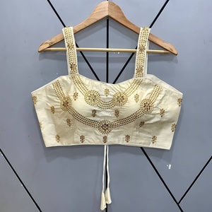 Very Beautiful and Elegant Festive Indian Girl Sewn on Embroidery Shirt Finished Cheaply with Wholesale Surat Alphanumero - Product Image 2