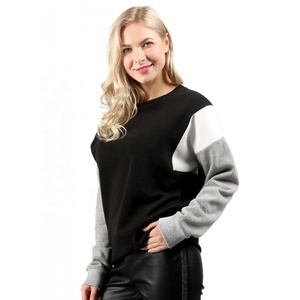 Otoño Invierno mujer liso 100% algodón cuello redondo sudadera para mujer Streetwear Vintage Oversize Casual moda Sudadera Mujer - Product Image 1