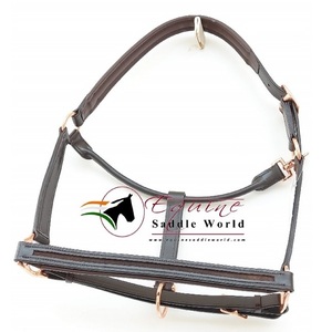 Licou de cheval de concepteur de qualité supérieure avec canal vide sur le nez et la pièce de joue High Rose Gold Hardware - Product Image 6