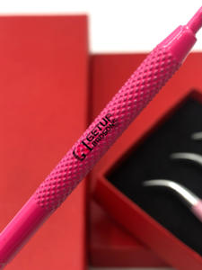 คีมหนีบขนตาแบบกระจกผีเสื้อเคลือบสองสีอุปกรณ์เสริมความงามด้ามจับเพชรสไตล์ใหม่ - Product Image 6