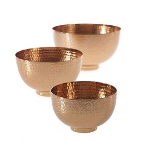 Juego de cuencos para servir martillado de cobre de tres frutas de forma redonda, cuencos para servir Dátiles para uso doméstico en vajilla de Hotel - Product Image 1