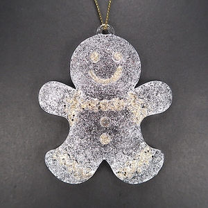 Venta caliente Popular Navidad Año Nuevo vacaciones decoración colgante marrón claro acrílico Gingerman ornamento - Product Image 3