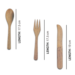 Ensemble de 3 couverts traditionnels faits à la main, légers et écologiques, conçus par Medieval Edge - Product Image 1