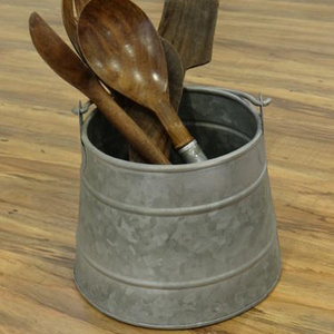 Caramelo galvanizado con mango, soporte de utensilio para cocina, aspecto Vintage, estilo campo y granja - Product Image 1