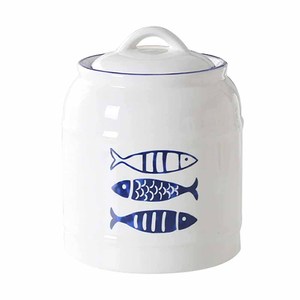 Flower Pattern Modern Western Kitchen Set Custom Canister Ceramic Storage Jar