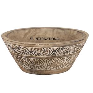 Cuencos de alimentación de madera de Acacia con estampado adhesivo para manualidades, mesa de cena, utensilios de cocina, cuenco esmaltado o servicio de frutas - Product Image 3