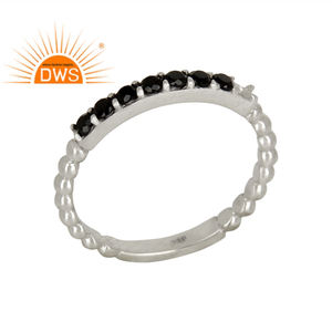 925พลอยโอนิกซ์สีดำแหวนเงินสเตอร์ลิงเป็นของขวัญสำหรับคอลเลกชันวินเทจของเธอ - Product Image 1