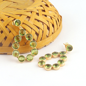 ต่างหูควอตซ์ทรงกลมสำหรับผู้หญิง,ต่างหูแบบห้อยชุบทองสำหรับแขวนเครื่องประดับงานหมั้นและงานแต่งงาน - Product Image 4