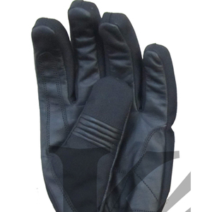 Racing Gloves Full Finger PU Material Non Slip Drawstring Closure Outdoor Activities Unisex <b>Black</b> Panelled Design - Product Image 6