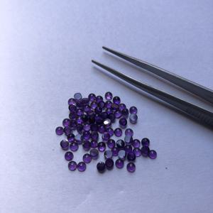 Cabujones de piedra semipreciosa con reverso plano redondo de amatista Africana Natural de 2mm en línea a precio de fábrica al por mayor Alibaba Regular 2025 - Product Image 1