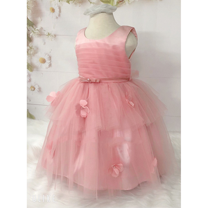 Ropa de bebé al por mayor traje de encaje suave rosa sin mangas vestido de bebé niñas diseños para exportar a granel - Product Image 4