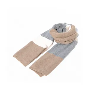 Écharpe à rayures en cachemire tricoté pour fille, foulard unisexe, prix d'usine, vente en gros
