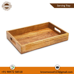 Bandeja para servir de madera de mango segura para alimentos con asas Bandejas de madera personalizadas de alta calidad Fabricante indio Exportador Precio al por mayor - Product Image 6