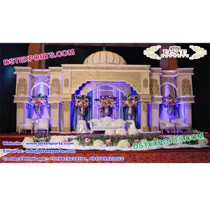 Mughal Theme Wedding Stage Decoration Royal South Indian Wedding Stages Maharashtra Stage Setup for Reception Party