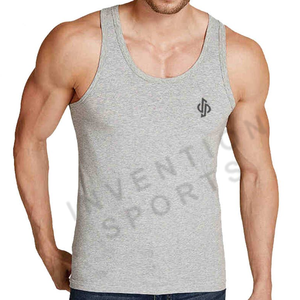 เสื้อแขนกุดสำหรับผู้ชายเสื้อแขนกุดสีขาวและสีเทาพิมพ์โลโก้ตามสั่ง - Product Image 6